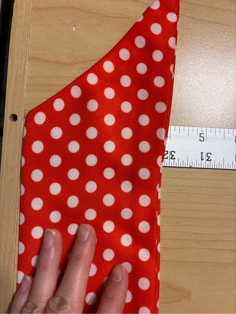 60s Handmade Polka Dot Lavallière Pussycat Neck Bow / Hair Bow Vintage Red White - Picture 6 of 8